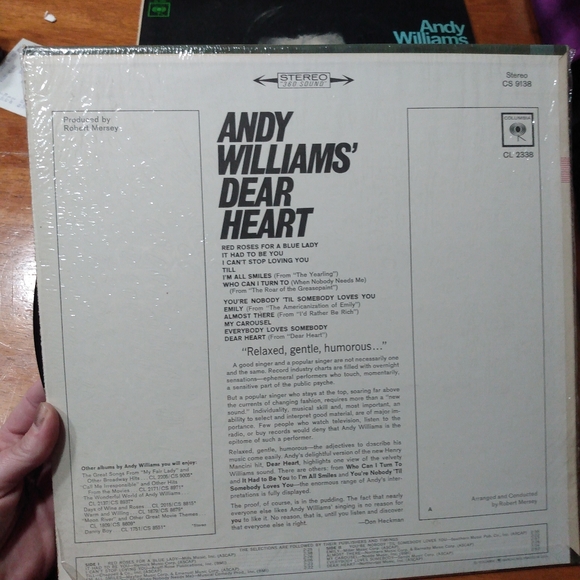 2 Andy Williams Dear Heart & In the Arms of Love Vinyl Records - Picture 9 of 10